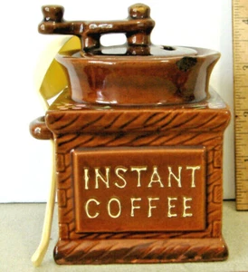 INSTANT COFFEE CERAMIC CONTAINER~COMMODORE JAPAN~SACCHARIN LID - Picture 1 of 11