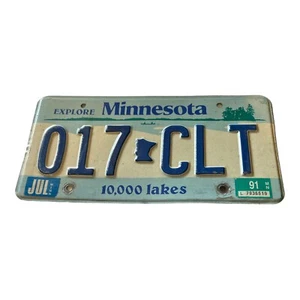Vintage Minnesota License Plate Man Cave Decoration Garage Crafting 1991 - Picture 1 of 2