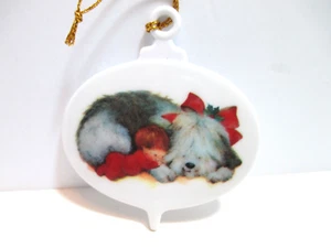Hallmark 1982 Boy & Puppy Dog Ornament “Have The Coziest Christmas ever!" boxed - Picture 1 of 5