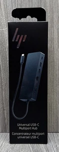 HP Universal USB-C Multi-Port Hub 50H98AA#ABL Black - (BRAND NEW) - Picture 1 of 1