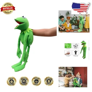 Grande pupazzo mano rana Kermit 24" - spettacolo di marionette, peluche morbido, giocattolo bocca mobile - Foto 1 di 6
