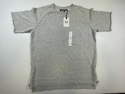 Sudadera blanca Space Shaun blanca para hombre gris mezcla de algodón manga corta cremallera L Foto 1 de 4