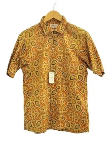 ARROW SHORT SLEEVE SHIRT 50-60S TIME-SAVER OPEN COLLAR COTTON Yellow Used - Picture 1 of 4