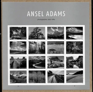 ANSEL ADAMS #5854 US PHOTOGRAPHER AMERICAS SCENIC PLACES FOREVER 16 STAMPS SHEET - Picture 1 of 3