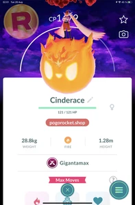 Gmax Cinderace Dark Skies Hintergrund Gigantamax Go Reg or 1M FAST TRADE - Bild 1 von 2