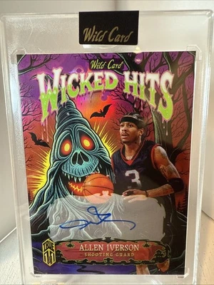 Wild Card Haunted Hits 2025 - Allen Iverson True 1/1 autógrafo - Wicked Hits Foto 1 de 2