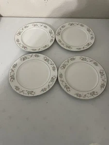 Cannes China Four White Plates With Flowers - Picture 1 of 1