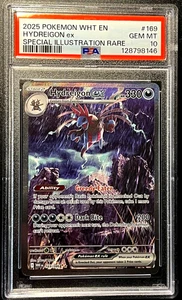 2025 POKEMON WHT EN-WHITE FLARE SPECIAL ILLUSTRATION RARE HYDREIGON EX PSA 10 - Picture 1 of 2
