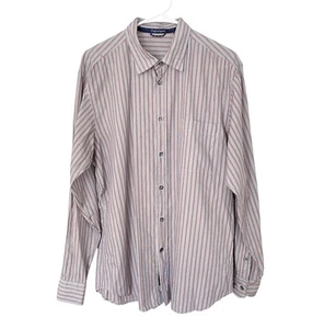 Zegna Sport Cotton Silk Stripe Button Down Shirt Size Large Preppy - Picture 1 of 9