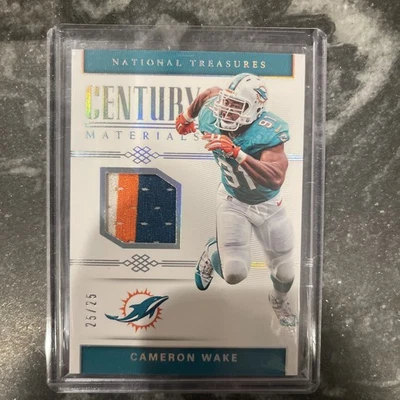 2017 Panini National Treasures - Century Materials Cameron Wake Holo Silver /25 - Image 1 of 2