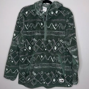 The North Face Campshire Kapuzenpullover Damen XL grün weiß Fleece 1/4 Zip - Bild 1 von 8