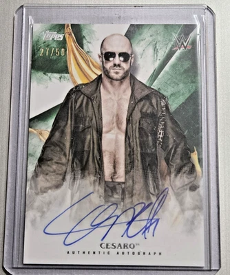 CESARO 2019 Topps WWE Undisputed Autographs Green #27/50 - Image 1 of 3