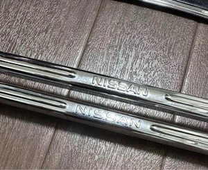 JDM NISSAN Genuine License Plate Frame Holder chrome Japan 2pcs - Picture 1 of 7