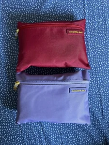 Mandarina Duck Turkish Airlines 2 Amenity Bags Kit Lilac and Red New - Picture 1 of 3