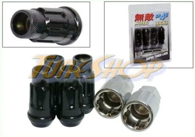 MUTEKI SR48 4 WHEELS LOCK LUG NUTS SET 12X1.25 1.25 ACORN RIMS OPEN END BLACK S - Image 1 of 2