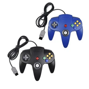Joystick controlador con cable X2 PARA consola de videojuegos Nintendo 64 N64 - NEGRO / AZUL - Imagen 1 de 1