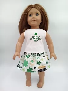 St. Patrick's Day Rock & Top Outfit passt zu amerikanischen Mädchenpuppen 18" Puppenkleidung - Bild 1 von 3
