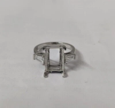 0.50 ct Semi Mount Radiant Setting Diamond Engagement Ring Solid 950 Platinum - Image 1 of 3