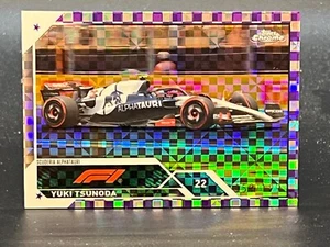 2023 Topps Chrome F1 #57 Yuki Tsunoda Alphatauri Checker Flag /199 - Picture 1 of 3