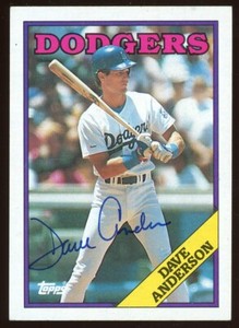 1988 Topps DAVE ANDERSON Signed Card autograph AUTO DODGERS