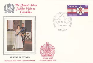 Queen Elizabeth II Silver Jubilee Royal Visit Order of Canada FDC 1977 (144751) - Picture 1 of 1