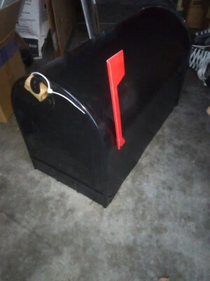 SOLAR Jumbo BlackGalvanized Steel Post Mounted Rural Mailbox 24"x 11"x 14" NEW - Image 1 of 4