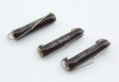 Cantidad 3 OHMITE 125 ohmios 12 vatios 10 % Brown Devil de colección años 60 NOS resistencia de alimentación Foto 1 de 4