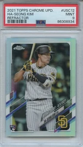 PSA 9 2021 TOPPS CHROME UPDATE REFRACTOR #USC12 HA-SEONG KIM RC /250 - Picture 1 of 2
