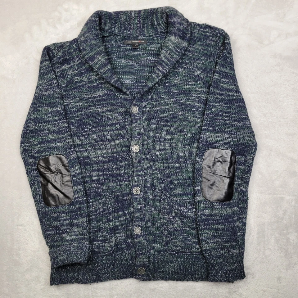 John Varvatos Suéter Para Hombres Cárdigan Mediano Sudadera Codo Parche Conejo Adulto M Foto 1 de 4