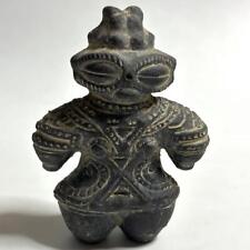 Dogu Jomon Ceramic Clay pottery statue Earthen figure Doll Ancient Black 4.6in
