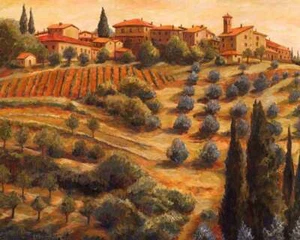 Tuscan Accent & Decor Tile Joanne Morris Margosian Landscape Art JM079AT - Picture 1 of 4