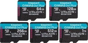 Tarjeta de memoria Kingston MicroSD Canvas Go Plus 200 MB/s (SDCG4) 256 GB 512 GB 1 TB - Imagen 1 de 13