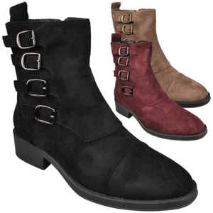 Ankle Boots Casual Work Shoes Ladies Zip Pointed Western Faux Suede Womens Sizes - Imagen 1 de 10