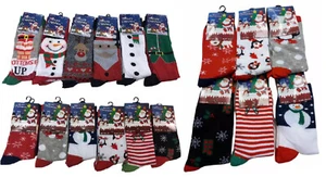 3/6/12 Pairs Men's Ladies Christmas Socks Novelty Kids Stocking Filler Xmas Gift - Picture 1 of 12