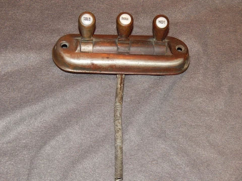 Vintage Brass? & Porcelain? Faucet Handle Pat 1915 Estate Find Cover