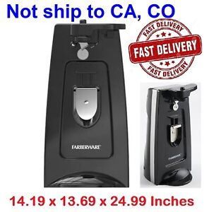 Farberware Electric Can Opener with Knife Sharpener, Stainless Steel Blade Black