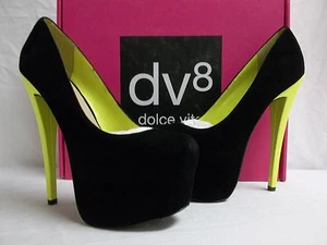 DV8 Dolce Vita Size 8 M Empress Black Suede Pumps New Womens Shoes - Picture 1 of 7