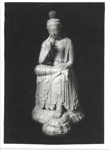 Vintage Foto von Buddah Miroku aus dem 7. Jahrhundert im Koryuji Tempel in Kyoto Japan - Bild 1 von 2