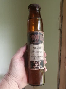 PRONTO FIRE EXTINGUISHER 1919 DATED ALLEN CO NEW YORK AMBER STOPS FIRE QUICK - Picture 1 of 9