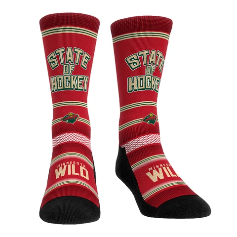 Unisex Rock Em Socks Minnesota Wild Team Slogan Crew Socks Cover
