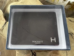 Cartera de cuero marrón HACKETT Ark nueva en caja - Imagen 1 de 4
