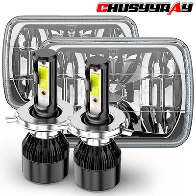 2PCS fit Chevy Malibu 1978-81 El Camino 7x6" 5x7" inch LED Headlights Hi/Lo Beam - Image 1 of 4