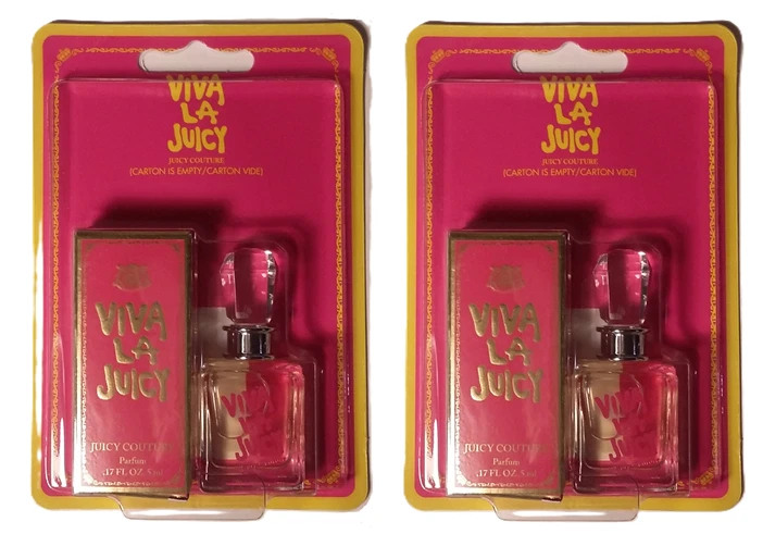 2 VIVA LA JUICY Juicy Couture PURE PERFUME Splash Mini's .17oz cada uno NUEVO EN TARJETAS Foto 1 de 1
