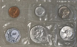 1961 US Proof 5 Coin Set. 90% SILVER Set No Envelope - Picture 1 of 7