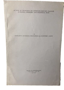 1945 Medical Article on Thyroxin on estrogen changes in blood Carnegie Inst - Imagen 1 de 4