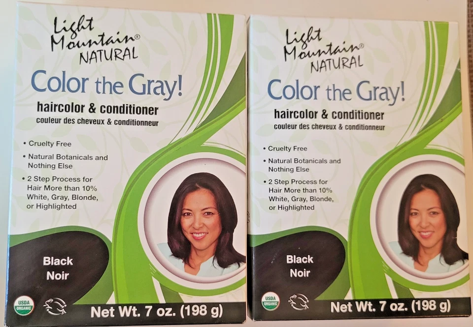 Color y acondicionador de cabello natural Light Mountain, negro, paquete de 2 7 oz (198 g) Foto 1 de 1