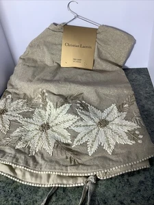 CHRISTIAN LACROIX Baum Rock 52" gold silber Perlen hellbraun Blumen bestickt NEU - Bild 1 von 6