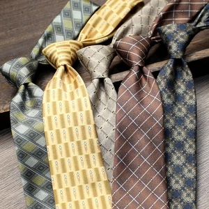 Suit Tie English Faux Silk Printed Hand Tie 8cm Party Birthday Gift - Picture 1 of 15