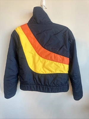 Abrigo acolchado vintage años 70 80 blanco ciervo mujer talla mediana garra cremallera *Ver descripción Foto 1 de 4