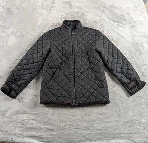 Polo Ralph Lauren Jacke Junge Small 8/10 schwarz Rautenstepp Cordbesatz LESEN - Bild 1 von 23
